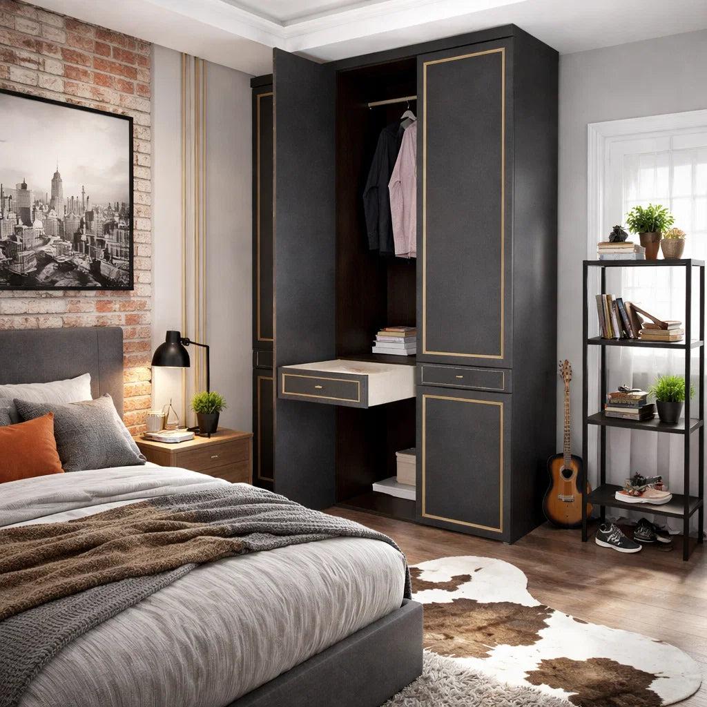 Custom Wardrobe System (Shawn) Length 1.2-1.5m Full Height Swing Door System (Built-In or Freestanding) picket and rail