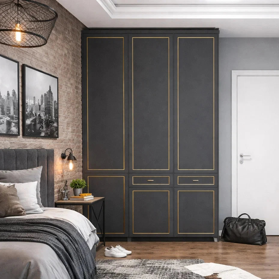 Custom Wardrobe System (Shawn) Length 1.2-1.5m Full Height Swing Door System (Built-In or Freestanding) picket and rail