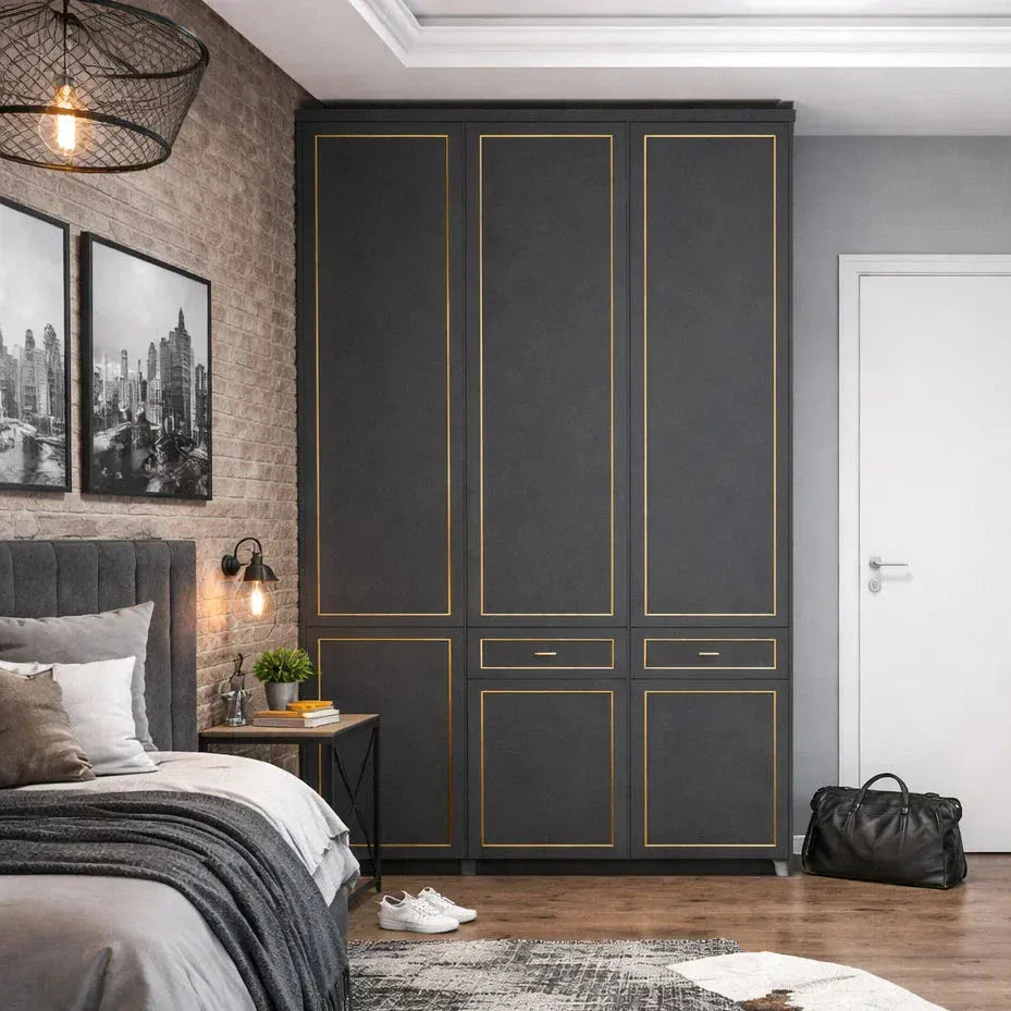 Custom Wardrobe System (Shawn) Length 1.2-1.5m Full Height Swing Door System (Built-In or Freestanding) picket and rail