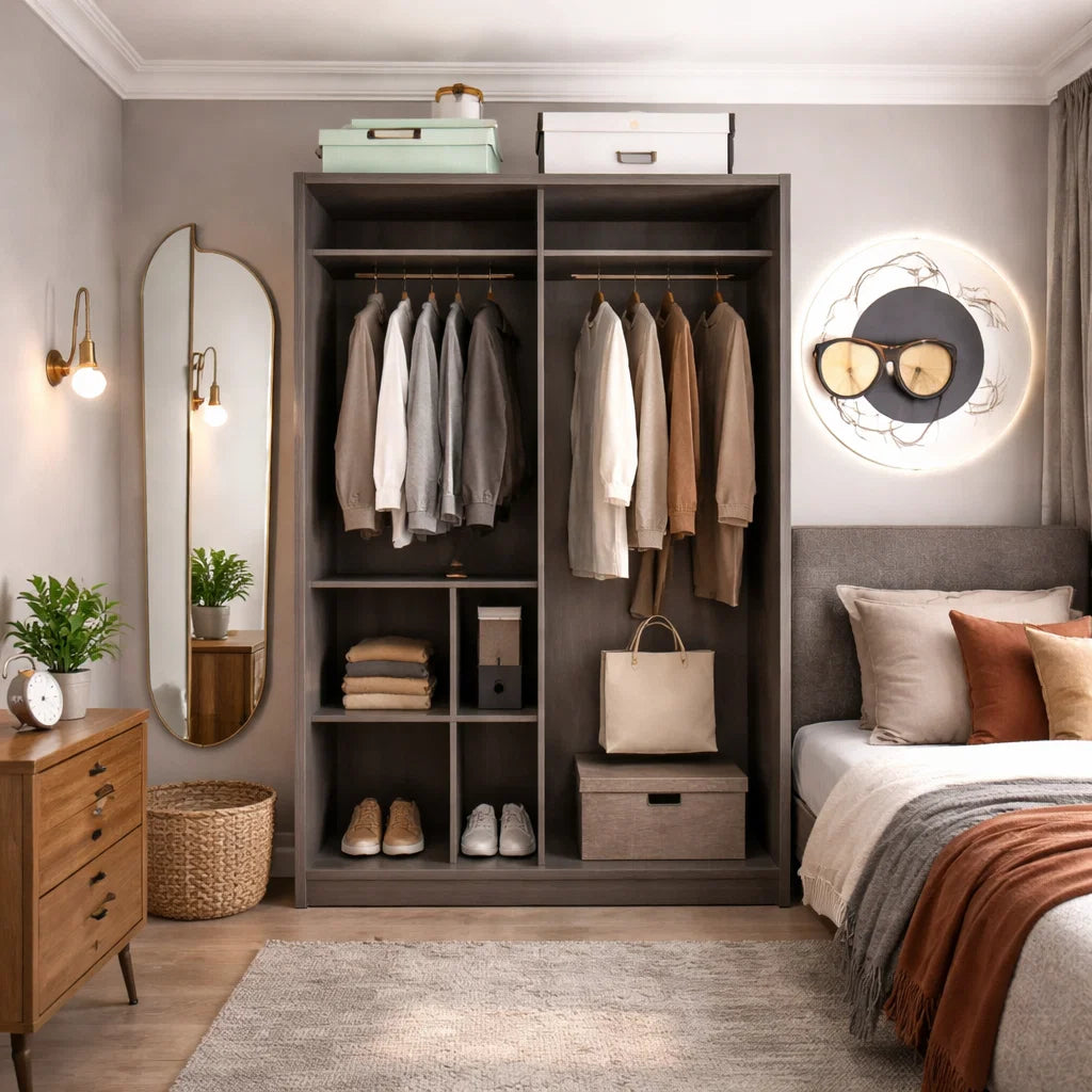 Custom Wardrobe System SSLDW5 Length 1.2-1.5m Sliding Door System (Built-In or Freestanding) picket and rail