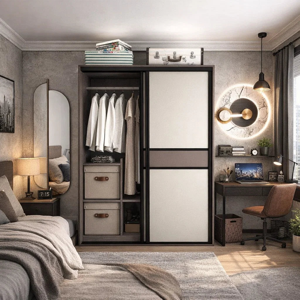 Custom Wardrobe System SSLDW5 Length 1.2-1.5m Sliding Door System (Built-In or Freestanding) picket and rail