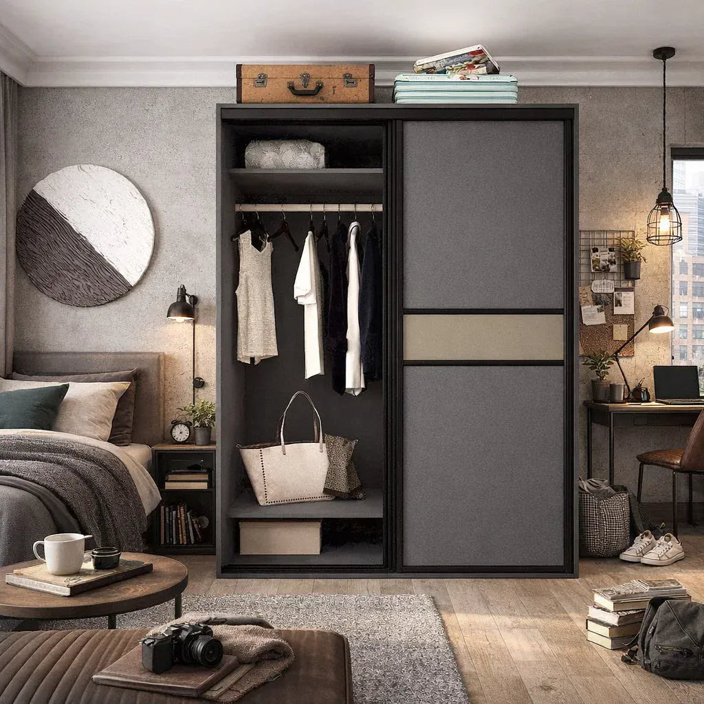 Custom Wardrobe System SSLDW6 Length 1.2-1.5m Sliding Door System (Built-In or Freestanding) picket and rail