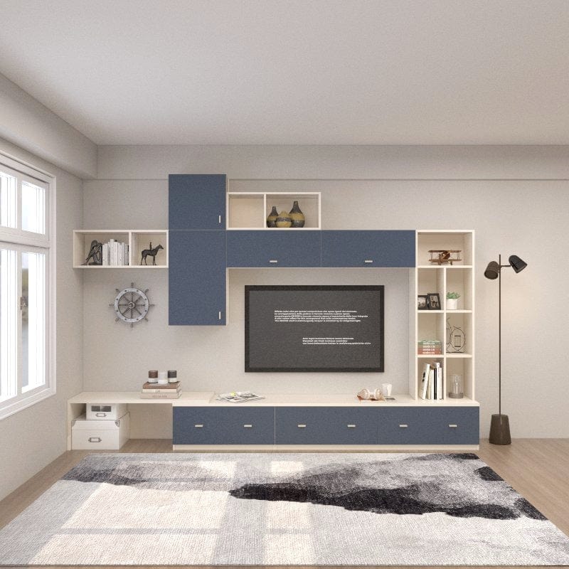 Customized Feature Wall TV Console Set (TV10) picket and rail