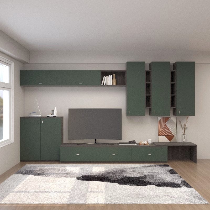 Customized Feature Wall TV Console Set (TV11) picket and rail