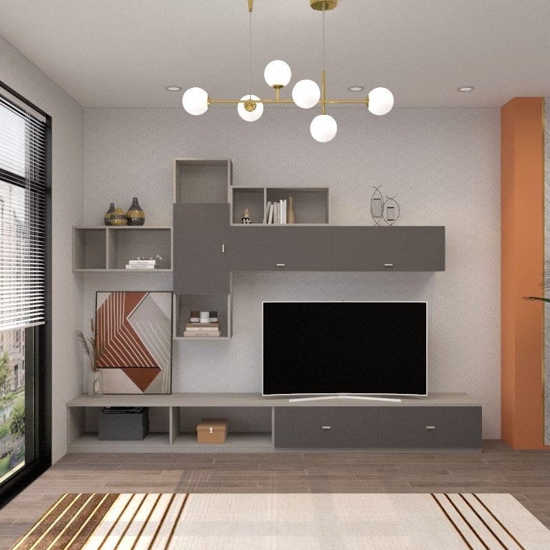 Customized Feature Wall TV Console Set (TV4) picket and rail