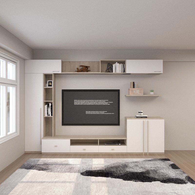 Customized Feature Wall TV Console Set (TV5) picket and rail