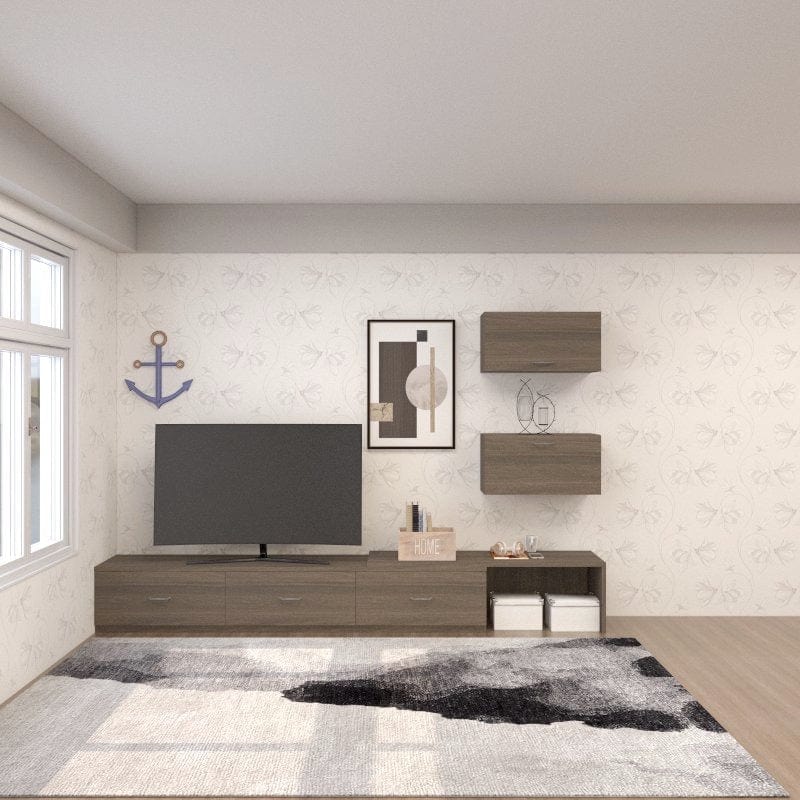 Customized Feature Wall TV Console Set (TV7) picket and rail