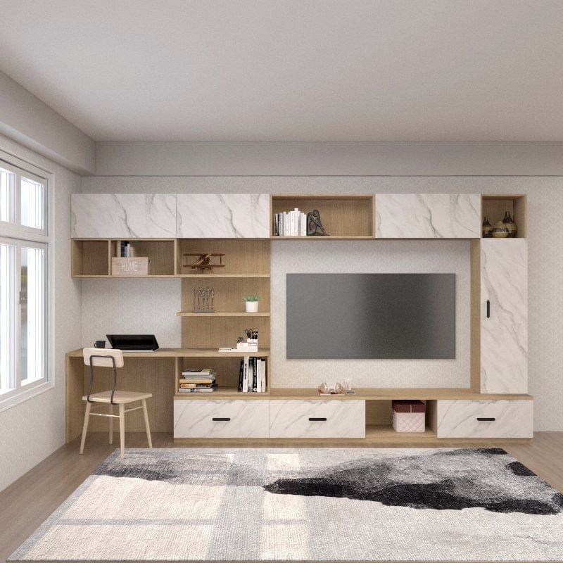 Customized Feature Wall TV Console Set (TV9) picket and rail