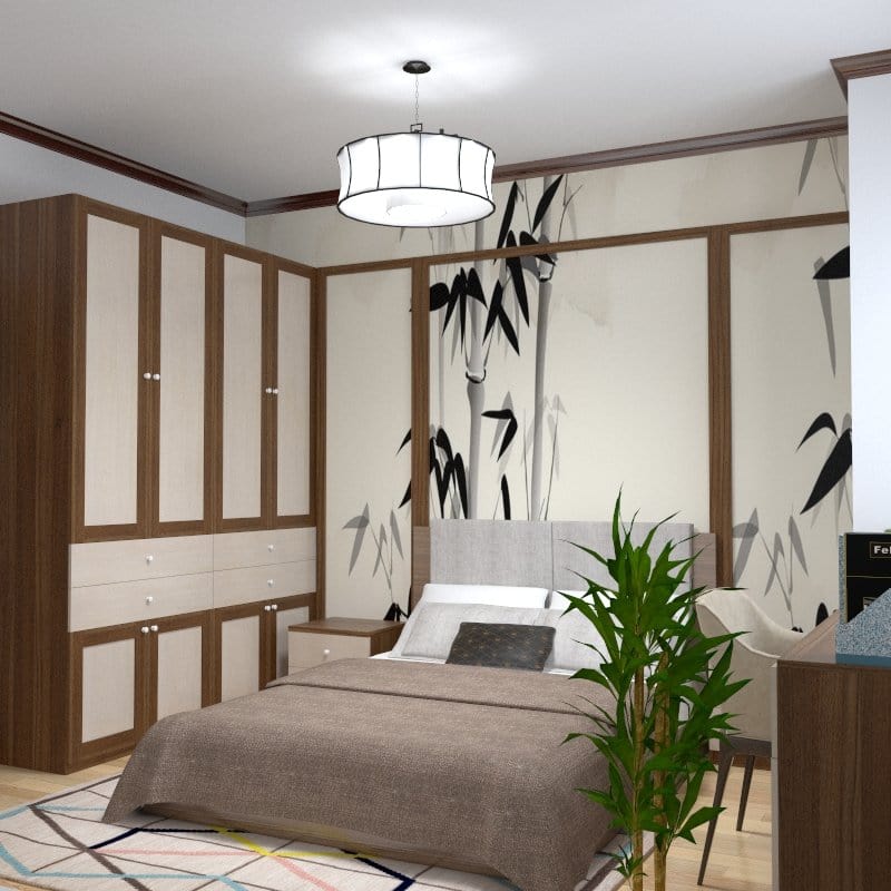 Customized Wardrobe Freud Series 2 Sliding Door Wardrobe picket and rail