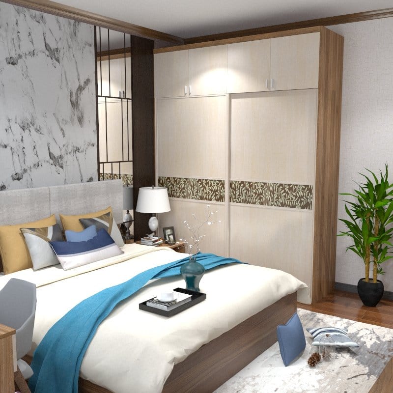 Customized Wardrobe Garden Series 3 Sliding Door Wardrobe picket and rail