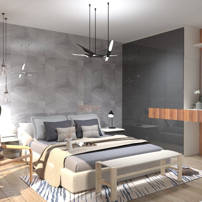 Customized Wardrobe Phantom Series 1 High Gloss Swing Door Wardrobe picket and rail