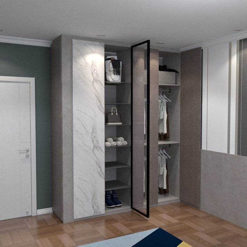 Customized Wardrobe Rock Series 2 Swing Door Wardrobe picket and rail