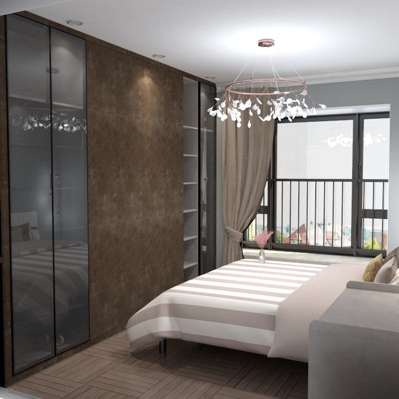 Customized Wardrobe Rock Series 3 Swing Door Wardrobe picket and rail