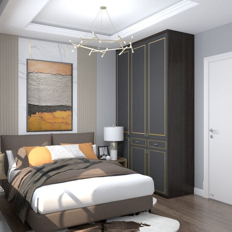 Customized Wardrobe Shawn Series 1 Swing Door Wardrobe picket and rail