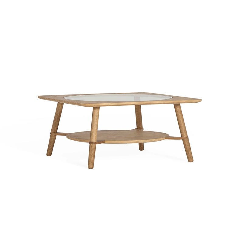 Cutout Glasstop Coffee Table (MCS-SD9462E-OAK) (C2209) picket and rail