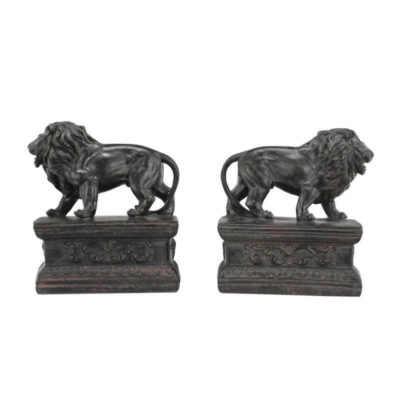 Decorative Accessories - Attenta Lion Bookends, Resin (AB-75719) picket and rail