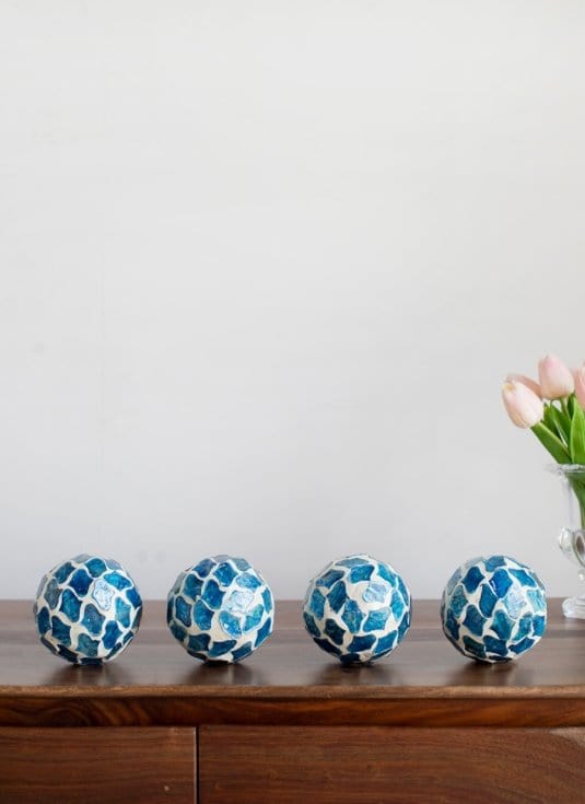 Decorative Accessories - Ball Set of 4 (2278-BLUE) picket and rail