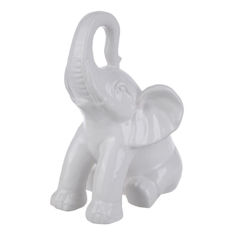 Decorative Accessories - Elephant Figure (1030-WHITE) picket and rail