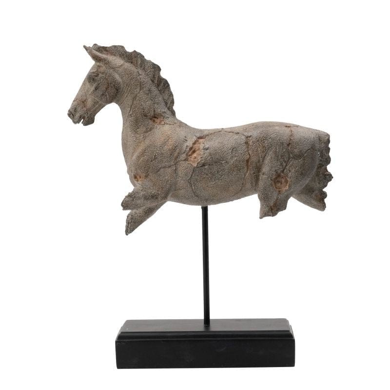 Decorative Accessories - Horse Statue on Stand (AB-77622) picket and rail