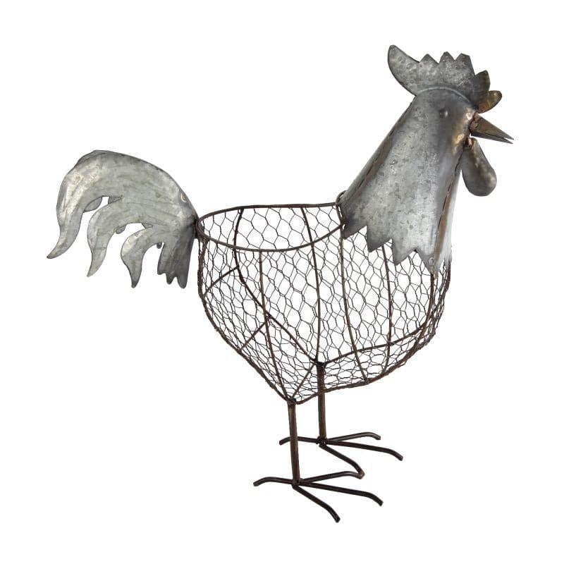 Decorative Accessories - Metal Rooster (37541) picket and rail