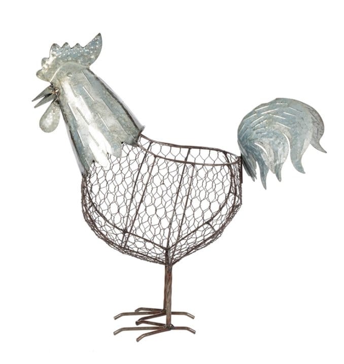 Decorative Accessories - Metal Rooster (37541) picket and rail