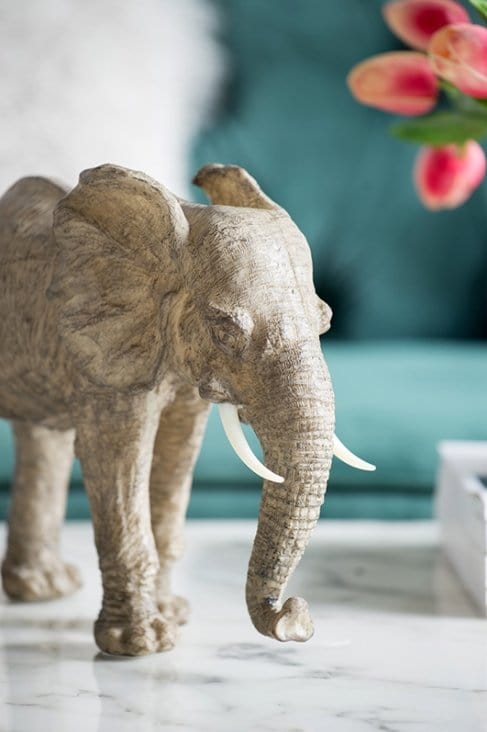 Decorative Accessories - Polyresin Elephant Figurine (AB-73637) picket and rail