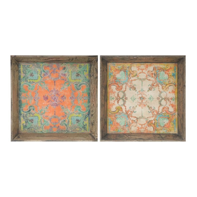 Decorative Tray Set of 2 (34132) picket and rail
