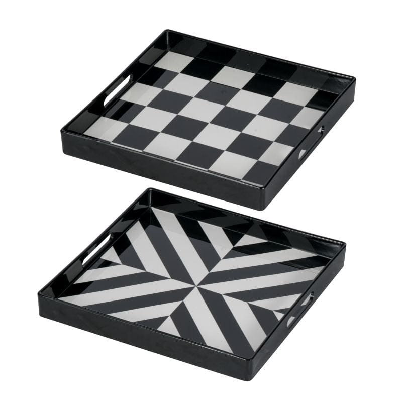 Decorative Tray Set of 2 (44280) picket and rail