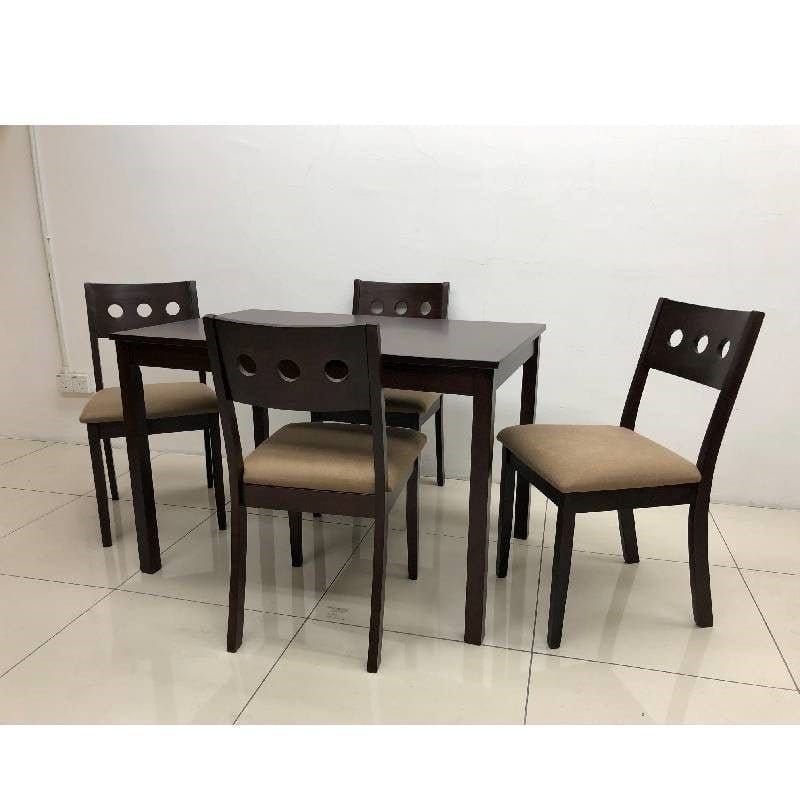 DEON 5pc 1.2m Solid Wood Dining Set (SYF-0149) picket and rail