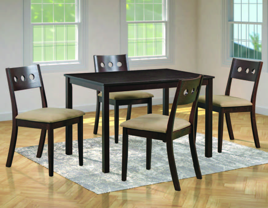 DEON 5pc 1.2m Solid Wood Dining Set (SYF-0149) picket and rail