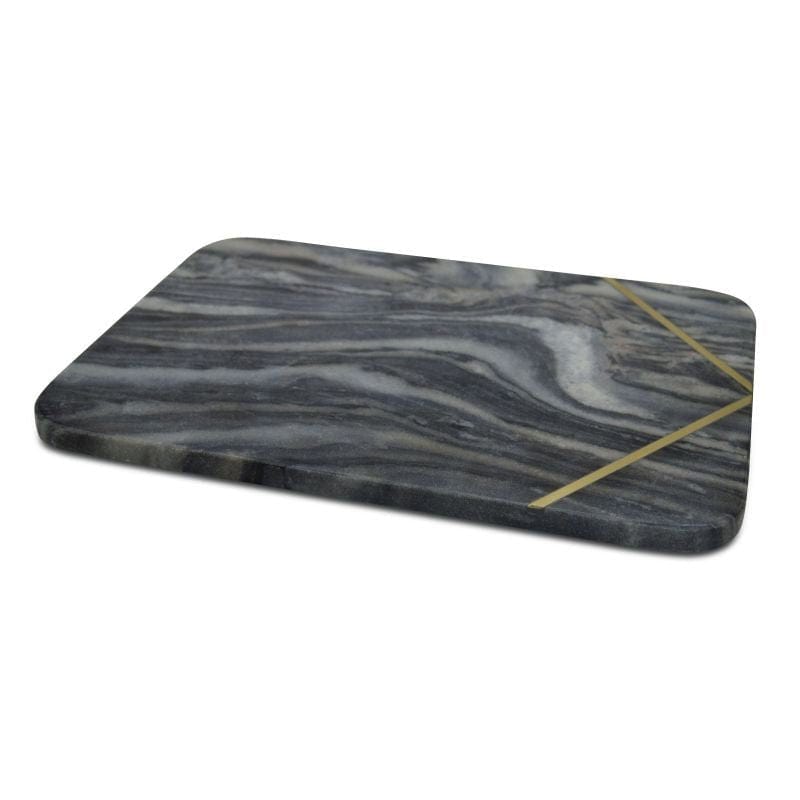 Dinnerware - Cheese Board Grey Marble Rectangle With Brass Inlayed (AB-44637) picket and rail