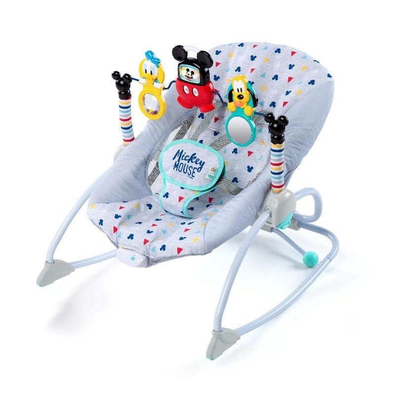 Disney Rocker Mickey Mouse Take-Along Songs Infant-to-Toddler Rocker BS10327 picket and rail