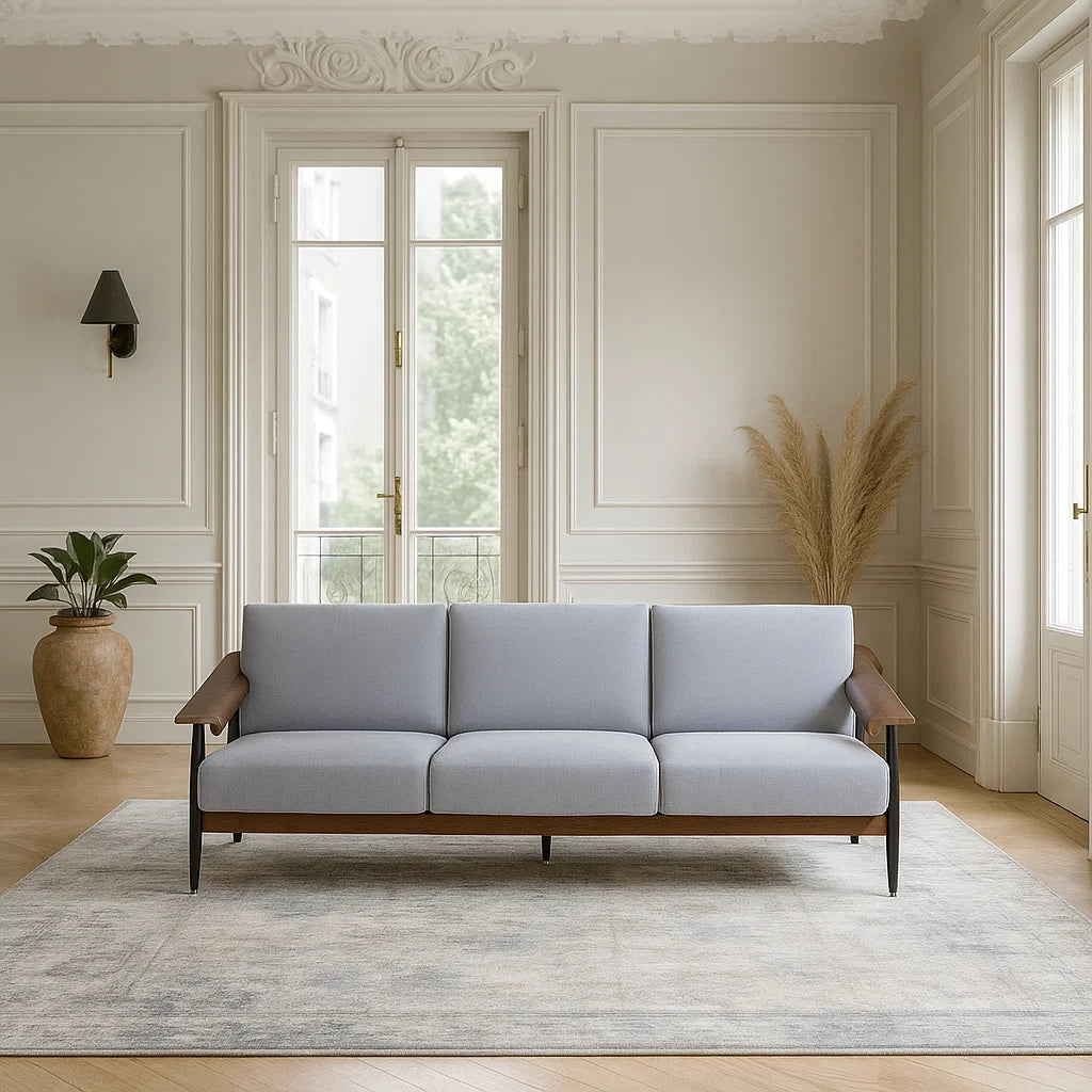 Dix® Solid Wood Series - Tower (SF9126C) Custom Lounge Sofa 2/3 Seater Italian Minimalist Solid Wood American Oak - Compact Modern for Home & Office picket and rail