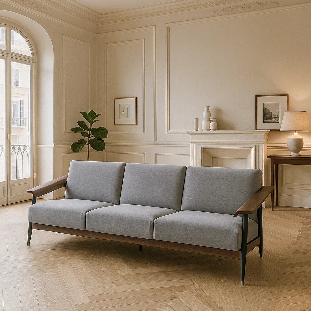 Dix® Solid Wood Series - Tower (SF9126C) Custom Lounge Sofa 2/3 Seater Italian Minimalist Solid Wood American Oak - Compact Modern for Home & Office picket and rail