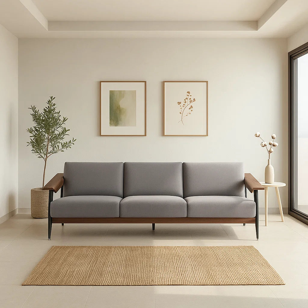 Dix® Solid Wood Series - Tower (SF9126C) Custom Lounge Sofa 2/3 Seater Italian Minimalist Solid Wood American Oak - Compact Modern for Home & Office picket and rail