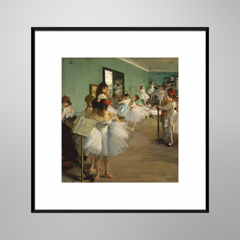 Edgar Degas "The Dance Class", 1874 | Licensed Art Print | Framed Art | Lithograph | Impressionistic picket and rail