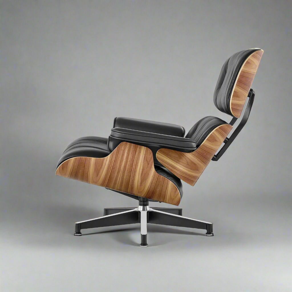 Elcid Lounge Chair with Ottoman (CH5002A) - Custom Leather Lounge Chair Mid-Century Architect-Inspired Scandinavian Minimalist picket and rail