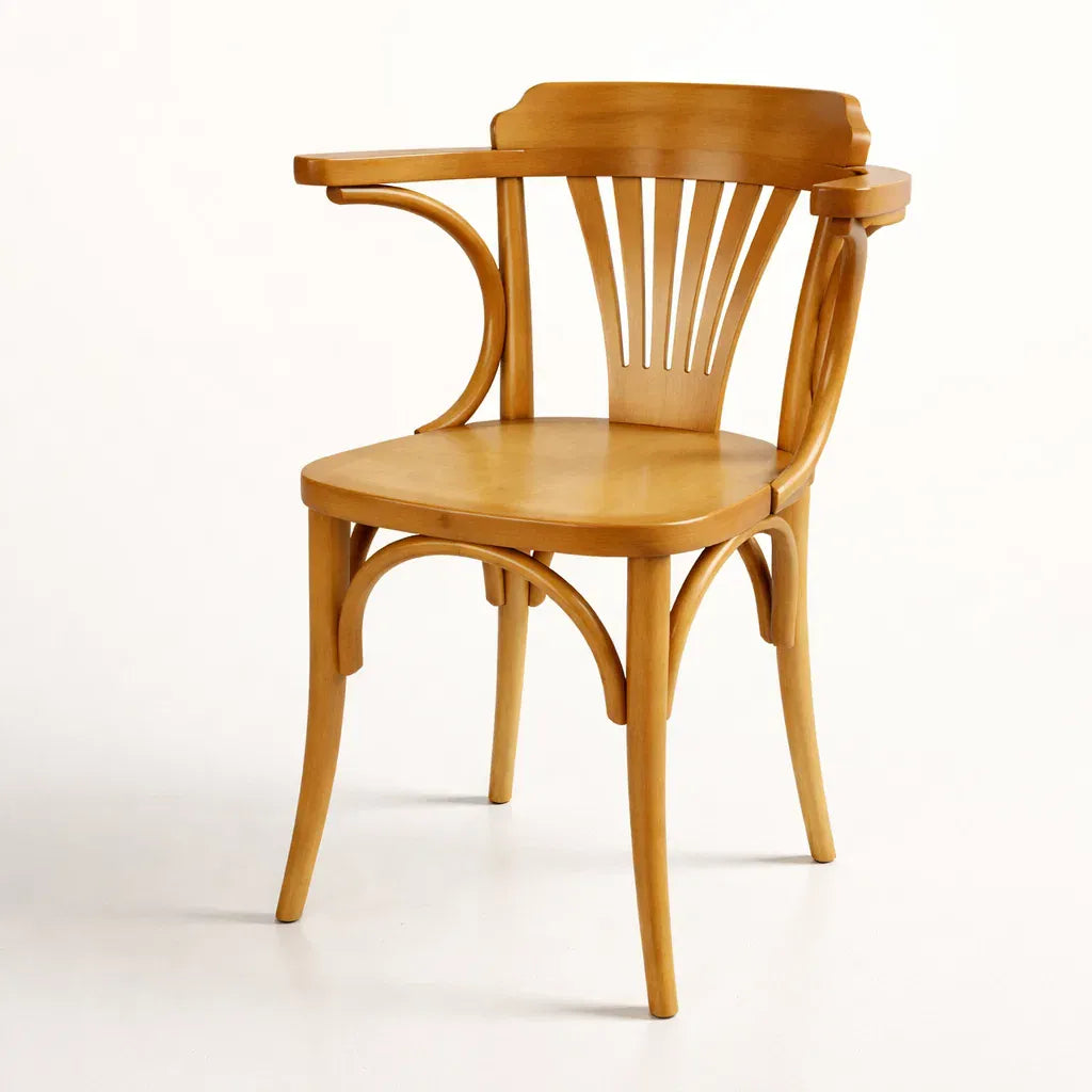 Elise Armchair (CH56B) French Design Solid Wood American Beech Bentwood Dining Chair - Walnut/Oak/Black picket and rail