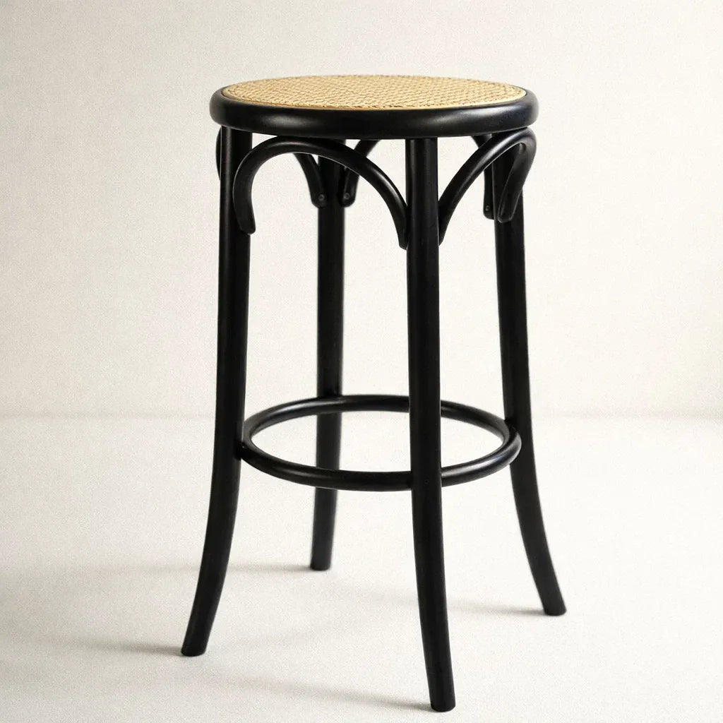 Elise Bar Stool (HM60-3) French Design Solid Wood American Beech Bentwood Dining Chair - Walnut/Oak/Black picket and rail