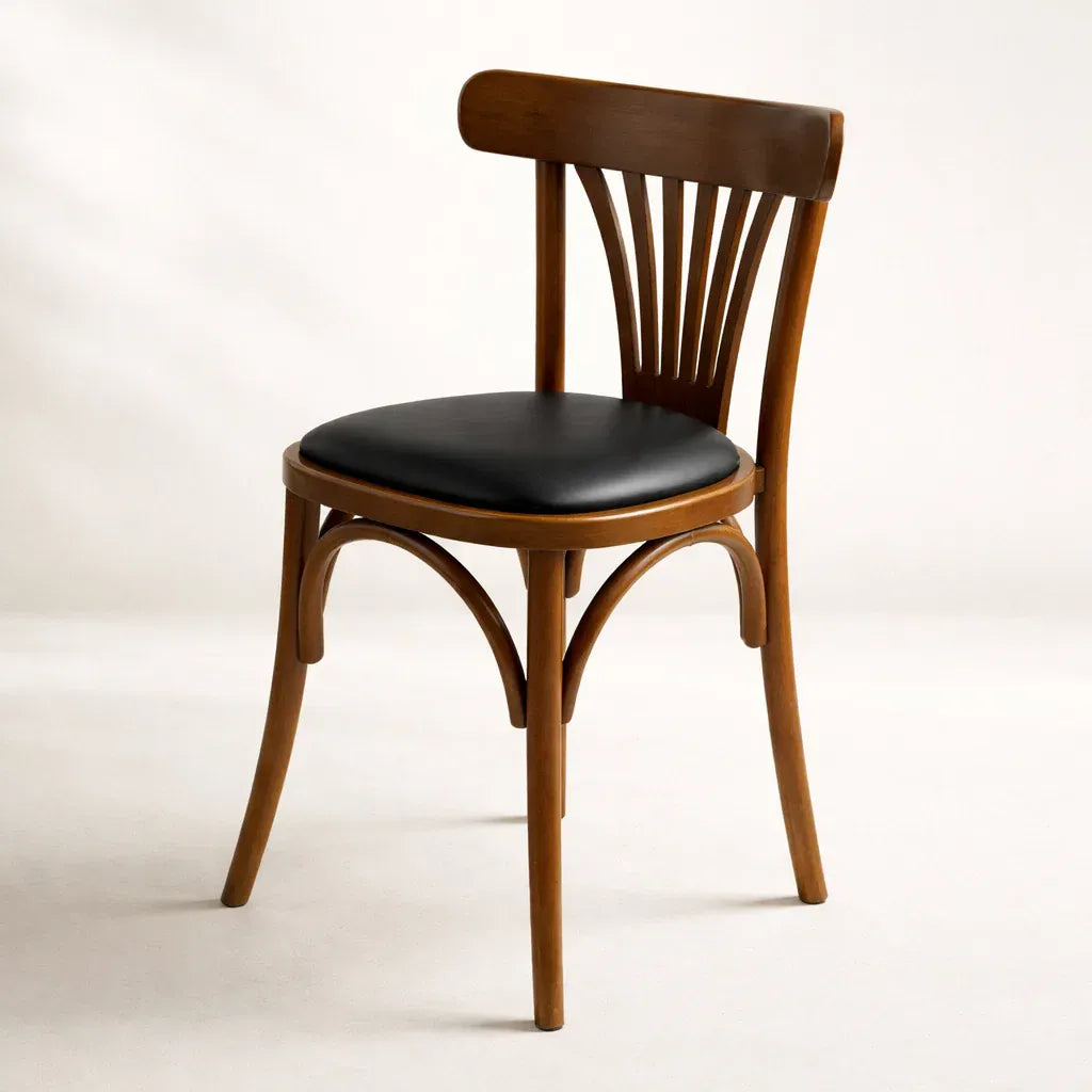 Elise (CH56A) French Design American Beech Bentwood Dining Chair - Walnut/Oak/Black picket and rail