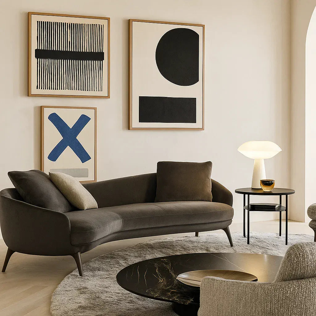 Eryndor (SF12028) - Italian Minimalist Custom Sofa Bespoke in Leather & Fabric picket and rail