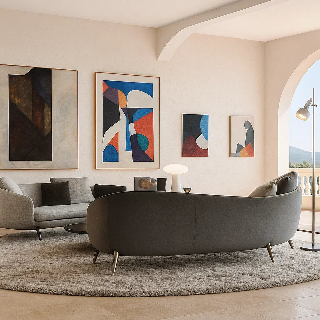 Eryndor (SF12028) - Italian Minimalist Custom Sofa Bespoke in Leather & Fabric picket and rail