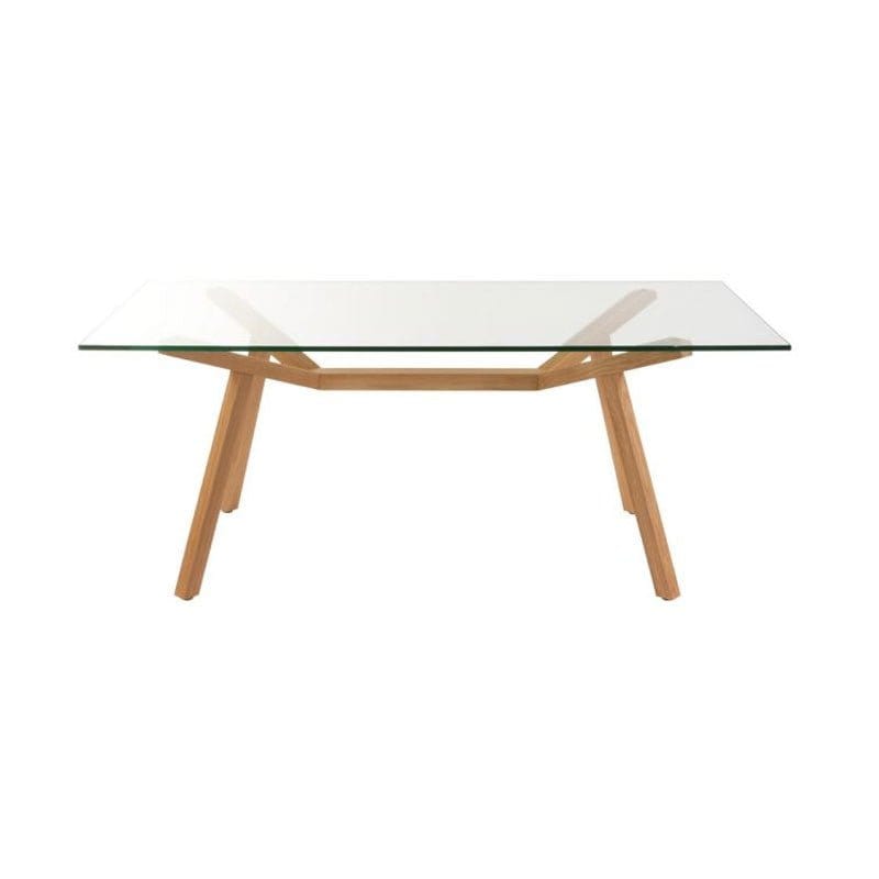 FORTE 1.4m Glasstop Dining Table in American Oak (MCS-SD9137A-OAK-1400) (C2209) picket and rail