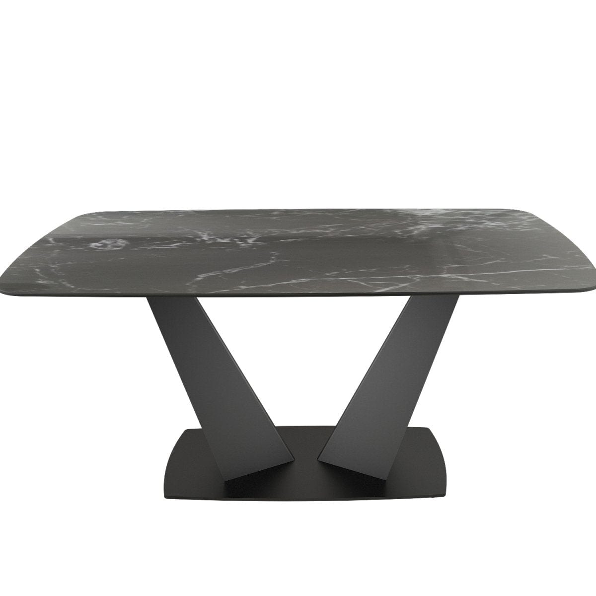 Gary 1.6m Sintered Stone Top Dining Table (V-Leg) (DF197-2T) picket and rail