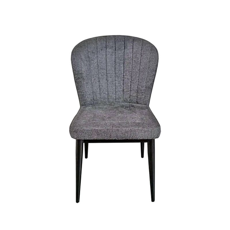 Gary Dining Chair Upholstered with Dark Grey Linen Fabric  (DF2054C) picket and rail