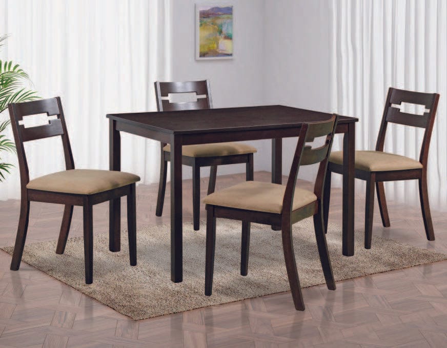 HAZEL 5pc 1.2m Solid Wood Dining Set (SYF-0149) picket and rail