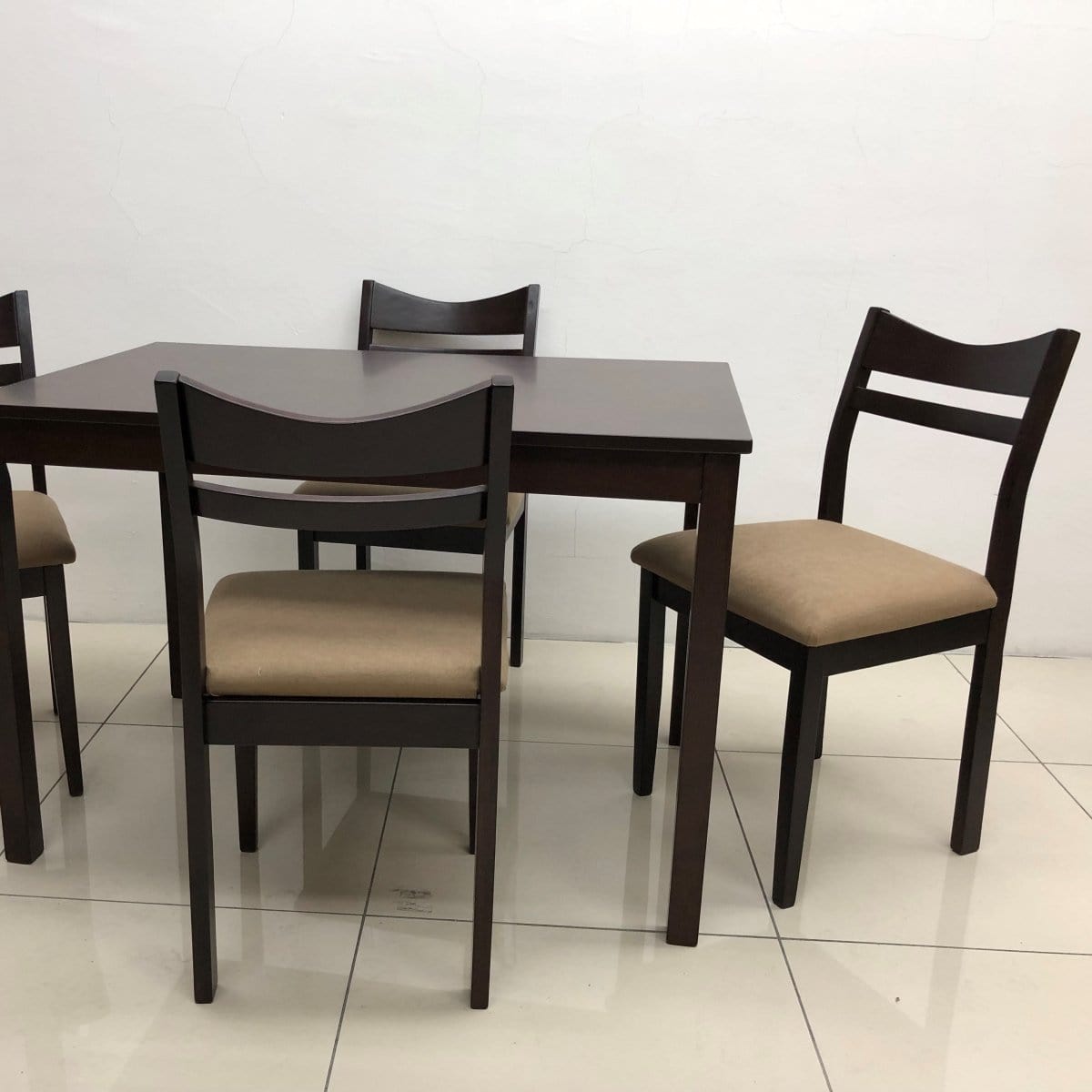 HINO 5pc 1.2m Solid Wood Dining Set (SYF-0149) picket and rail