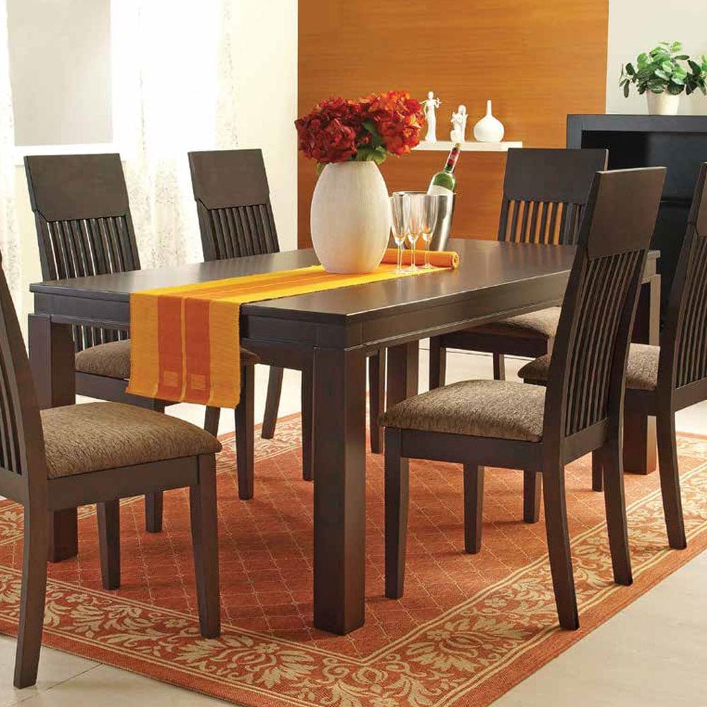 Hormbean 7pc 1.8m Solid Wood Dining Set (C-6110) picket and rail