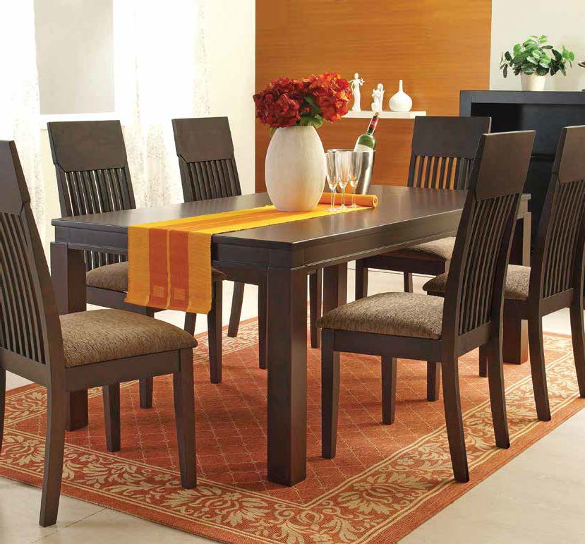 Hormbean 7pc 1.8m Solid Wood Dining Set (C-6110) picket and rail