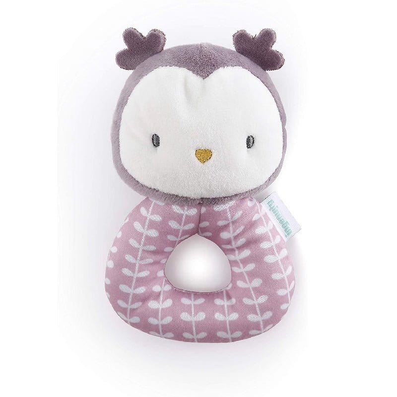 Ingenuity Premium Soft Plush Ring Rattle - Nally The Owl BS12371 picket and rail